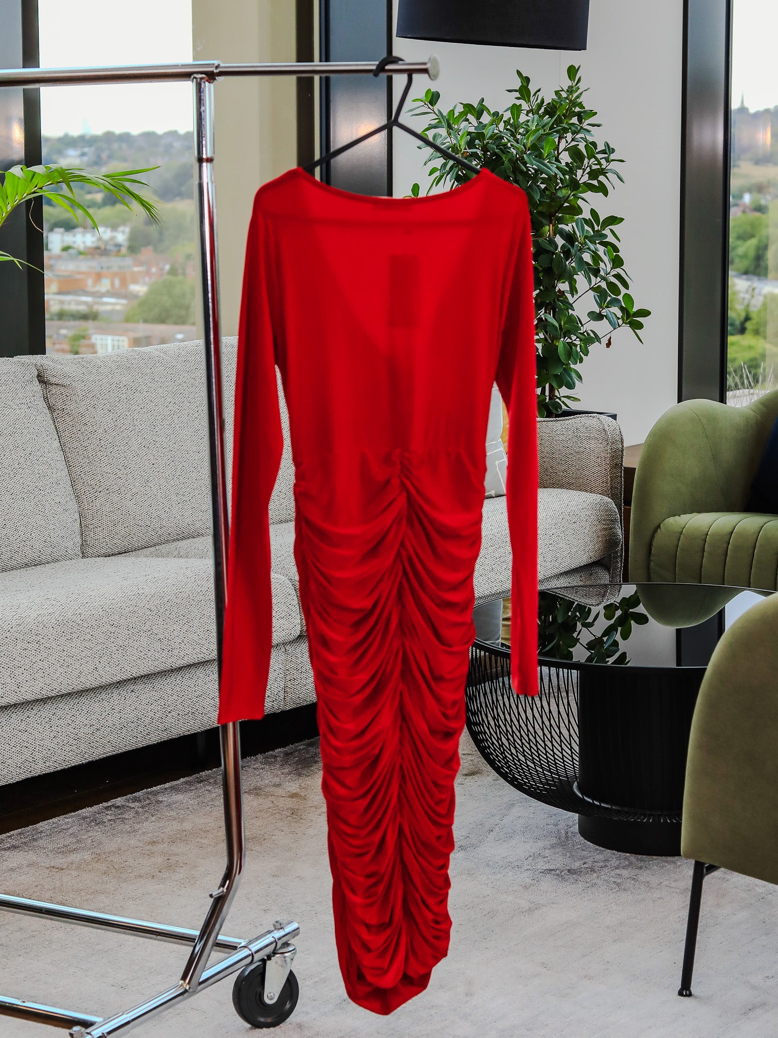 Avinci Red Ruched Maxi Dress | Slim Fit | £12.00