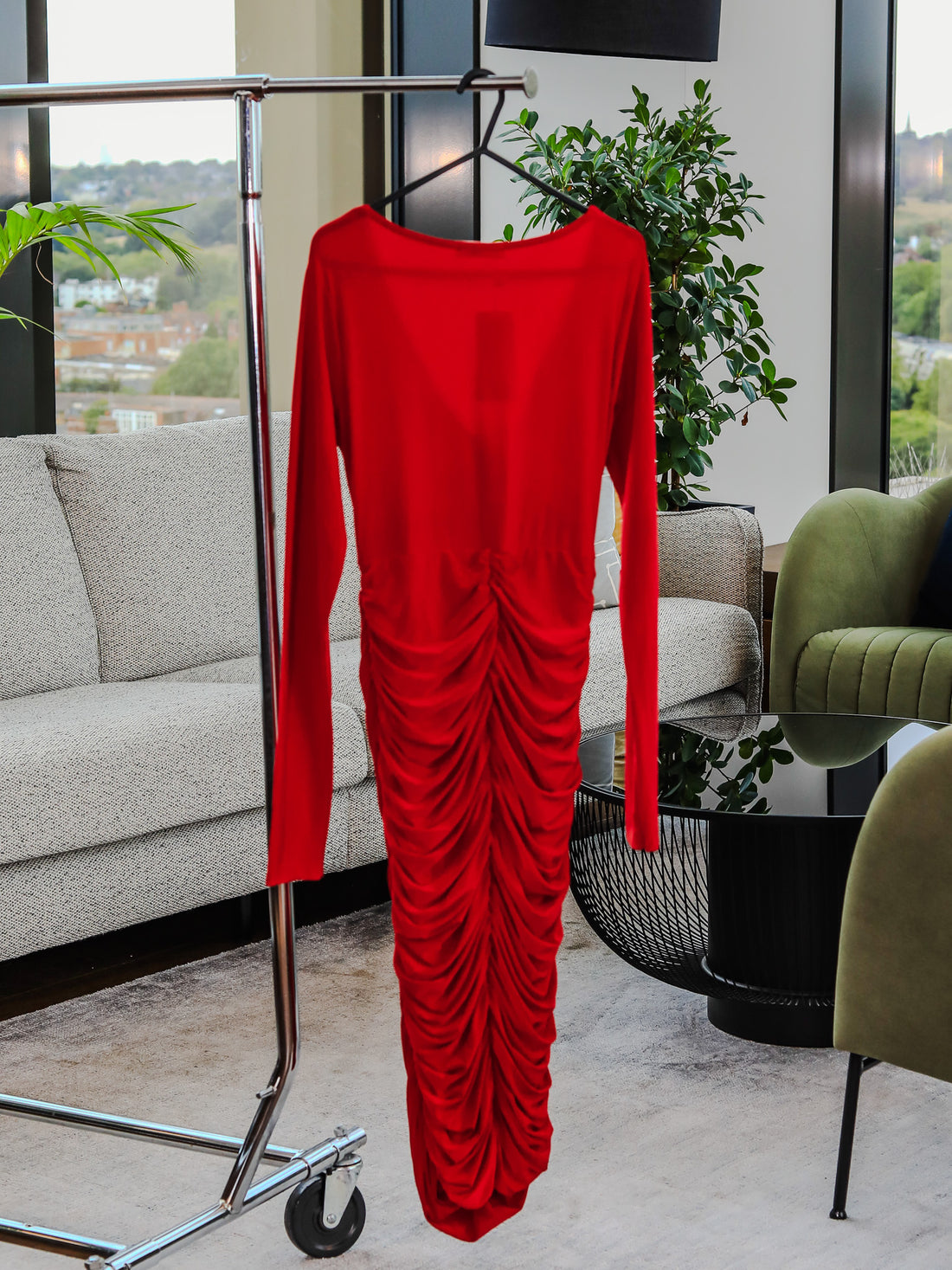 Avinci Red Ruched Maxi Dress | Slim Fit | £12.00