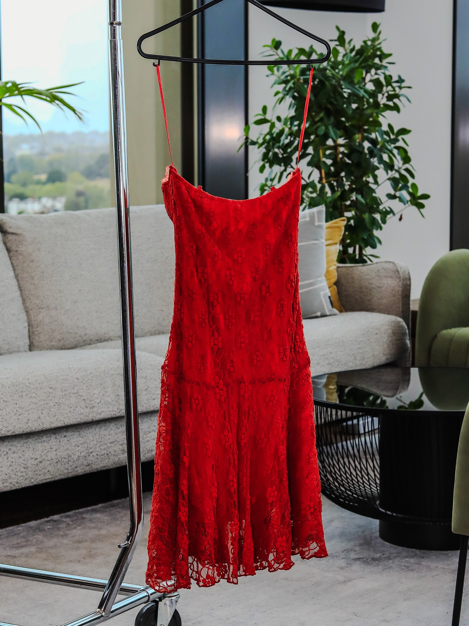 Red Corset Lace Midi Dress – Bold Partywear | £16 | Avinci Morocco