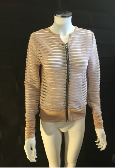 Sheer Ribbed Nude Fabric – 145cm Wide | £8.00/metre | UK Deadstock