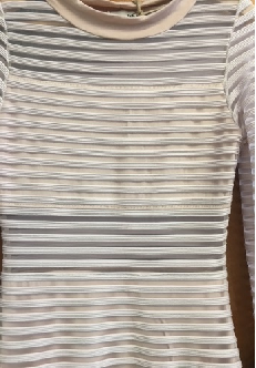 Sheer Ribbed Nude Fabric – 145cm Wide | £8.00/metre | UK Deadstock