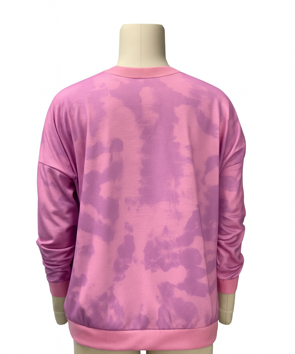 Pink & Purple Marble Print Slouch Sweatshirt