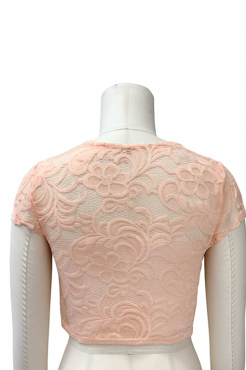 Cropped Lace Top with Lining – Peach or Black